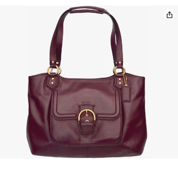 Euc Coach Campbell Burgandy Leather Shoulder Bag Tote - Picture 1 of 11